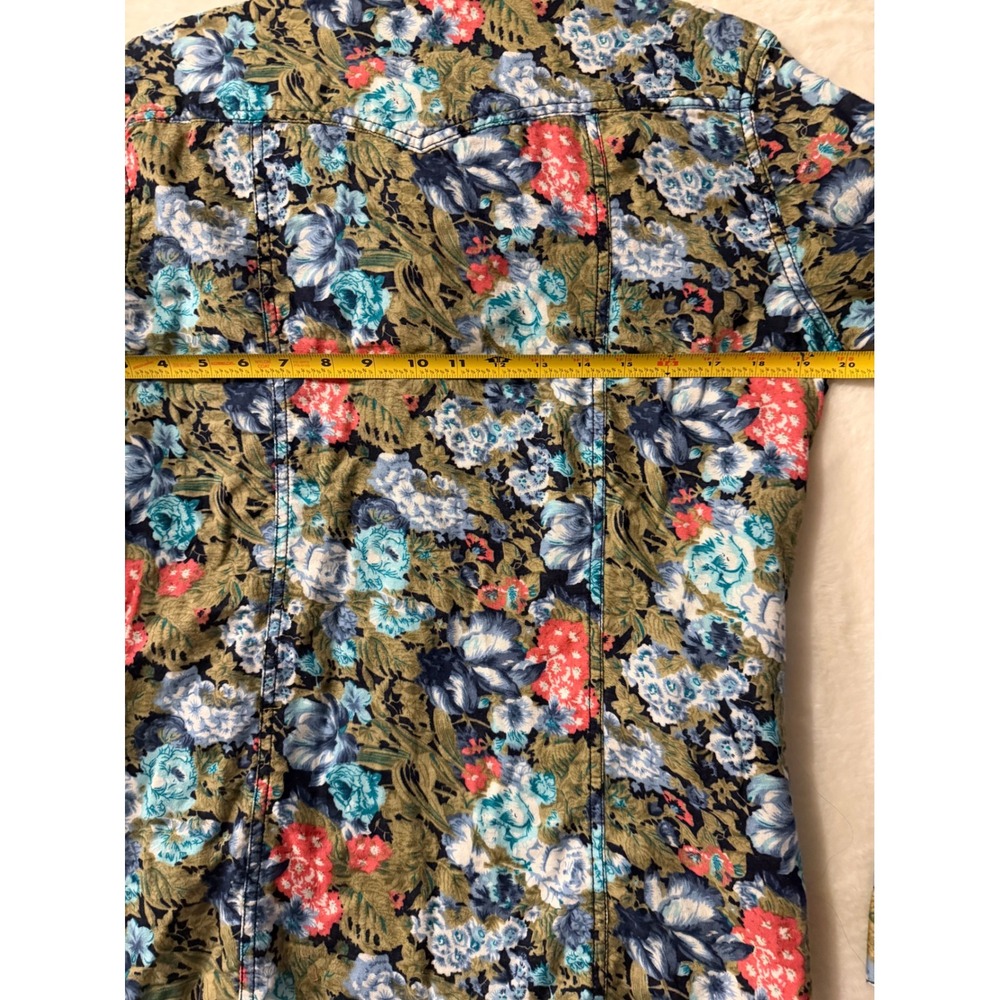 Vanilla Star Floral Western Shirt Womens Large NWT Cotton Snap Button Down Blue - Picture 8 of 8